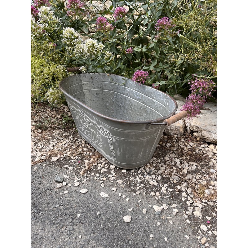 Bassine en zinc / fleurs